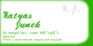 matyas junek business card